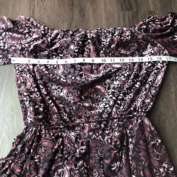 Ecote Urban Outfitters Velvet Burnout Romper Women’s M Purple Black Metallic NWT - Picture 6 of 11